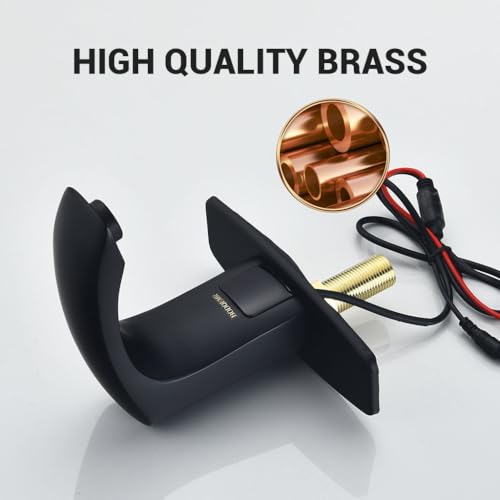 Bodqemr LX6205 Automatic Sensor Touchless Bathroom Sink Faucet Black Single Hole Hands-Free Battery Powered Solid Brass Faucet thumb #7