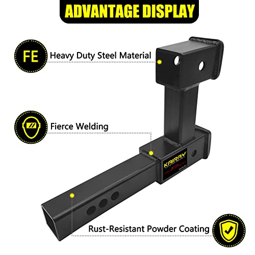 image for KAIRAY Double Hitch Receiver 2 Inch Trailer Dual Hitch Extension Riser