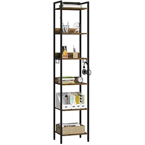EUGAD Bücherregal mit 6 Ebenen, Standregal industriell, freistehendes Regal, Aufbewahrungsregal für Büro Wohnzimmer Schlafzimmer Küche Cover