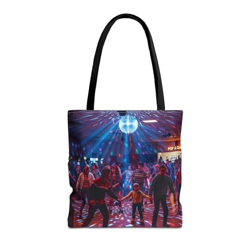 Premium Tote Bag with Reinforced Stitching for the 80s Skating Rink Theme