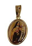 Diamantados of Florida Santa Teresa De Jesus 18k Gold Plated Medal with 20 inch Chain
