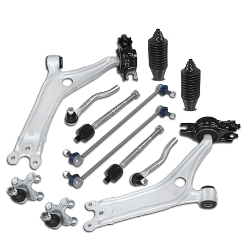 POWERGEAR Suspension Kit 12Pcs Front Lower Control Arm Ball Joint Link Tie Rod Boot Fit for 2018-2022 Honda Accord