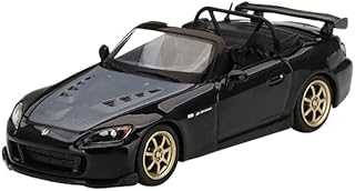 Truescale Miniatures S2000 (AP2) Mugen Convert. Berlina Black with Carbon Hood and Gold Wheels Ltd Ed to 3600 pcs 1/64 Diecast Model Car by True Scale Miniatures MGT00309
