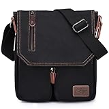 Fashion Canvas Bag - This messenger bag is made of high-quality canvas, which is lightweight, waterproof and long-lasting. The lining is made of high-quality polyester, which is soft and wear-resistant, and is not easy to be pierced by sharp objects ...