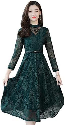 Amazon Co Jp パーティードレス ワンピース 長袖 結婚式 上品 グリーン L 服 ファッション小物