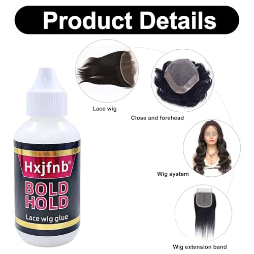 Haarkleber Perückenkleber,30 ml(1.3oz) Perücken Kleber Set,Starker Halt, Unsichtbare Verklebung,Wasserfest und ölbeständig für Lace Wigs, Toupets, Haarsysteme & Haarteile