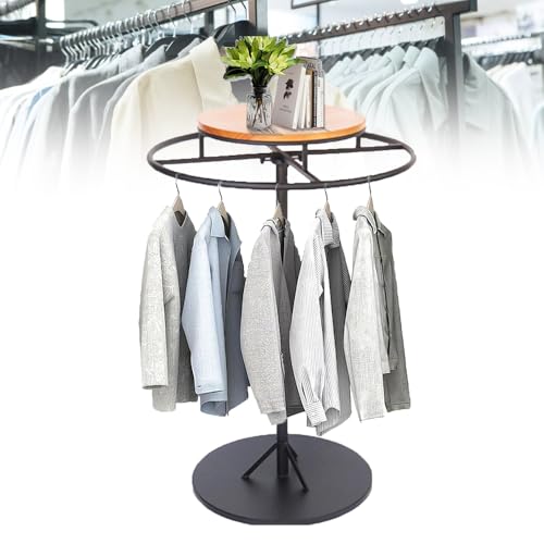 XCHSXYL Perchero Giratorio, Resistente, de Metal, Independiente, con estantes, Redondo, para Colgar Ropa.