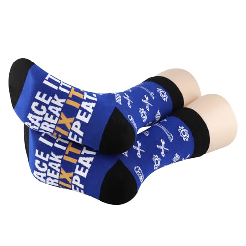 AATOP Lot de 2 paires de chaussettes de course pour mécanicien - Cadeau de voiture - Cadeau de course - Race It Break It Fix It Repeat, Fixez-le. 2s, Taille unique – vue 3