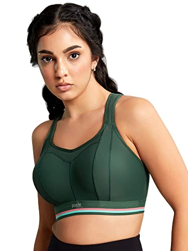 Panache Women's Wire Free Racerback High Impact Sports Bra, Forest Green, 38G #TOP18