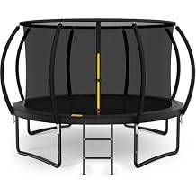 ARMY VANCA 10FT 12FT 14FT 15FT 16FT Outdoor Trampoline with Enclosure Net, Heavy Duty Yard Trampolines, ASTM Approval Recre