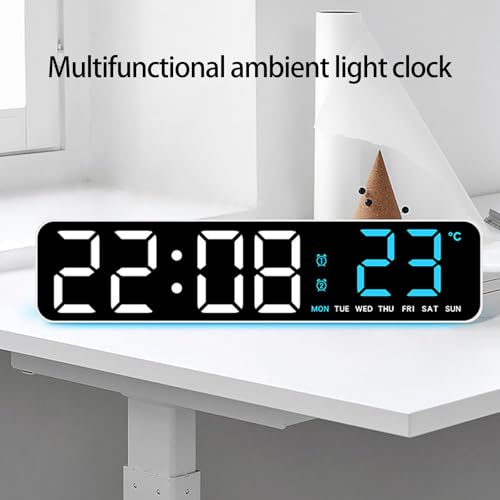 Reloj digital LED con sensor de iluminación automática para el hogar 7