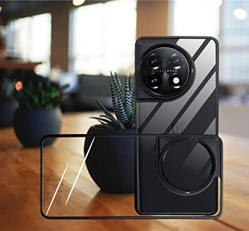 Image of A rtistque TPU Ultra Hybrid Clear Back Cover Case for Oneplus 11R 5G | Drop Protection | Transparent | Smooth Sides Grip - Black