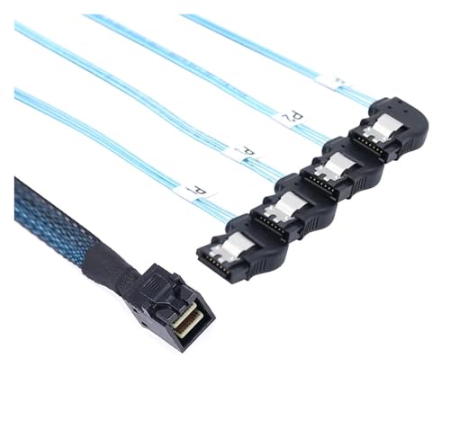 Cable S/A/S HD SFF-8643 a 4 puertos SATA ángulo izquierdo 50 cm miniatura 3