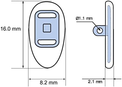 Miniatura 2 de ASKANA Lágrima de silicona suave óptica, almohadillas de nariz de silicona con forma de tornillo para leer lentes graduados, lentes de sol L  0.630