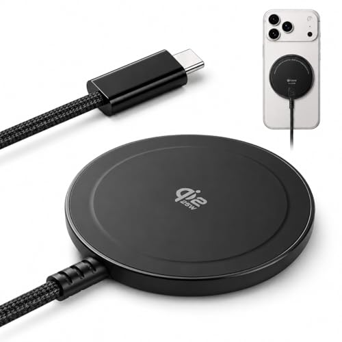 ���C�����X�[�d�� 25W Qi2�F�� MagSafe�[�d�� �}���[�d �}�O�l�b�g�� iPhone 17/16/Galaxy S26/Pixel 10 �����y�� �҂ݍ��݃P�[�u���@�\�t�� �Ή� iPhone 15/14/13/12�V���[�Y��Android�X�}
