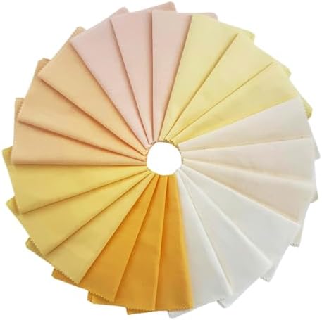 Cream Beige Solid Cotton Quilting Fabric Charm Pack 5" Precut Quilt Squares, 42 PCS 7 Shades (6 Each), Neutral Tone Medium Weight Fabric for Quilting Sewing