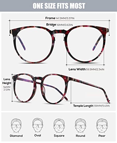Image of DUCO Retro Round Blue Light Glasses For Men Women Blue Ray Blocking Glasses Computer Gaming Glasses Nylon Lens Acetate Frame Colorful 8301