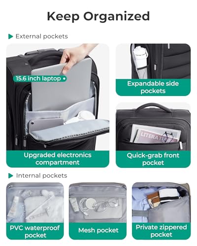 BAGSMART 20 Inch Soft Spinner