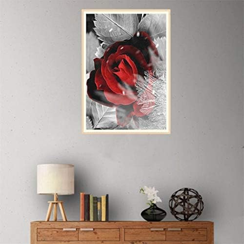 5D DIY Diamond Art Painting Kit Full Drill for Kids Adults, Diamond Canvas Rhinestone Embroidery Cross Stitch Crystal Arts Crafts Pictures Painting Kits by Numbers for Home Wall Decor - Flower