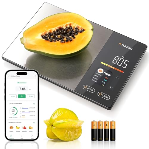 Atogou Smart Food Kitchen Scale with Nutrition Calculator, Color Display