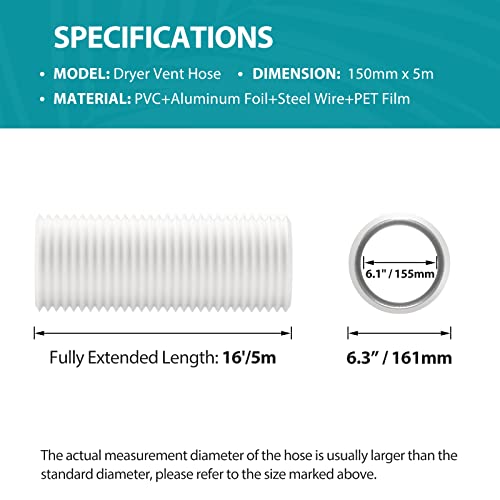 Hon&Guan Tuyau d'évacuation d'air en Aluminium - Isolant Thermique et Hon&Guan Tuyau d'évacuation d'air en Aluminium - Isolant Thermique et