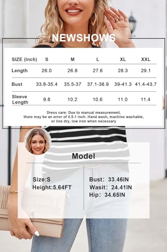 Image of Newshows Women's Sweater Short Sleeve Summer Fall Casual Business Shirts | Stretchy, Breathable, Lightweight, Summer Casual Sweater for Business 2026, Crewneck Dressy Tops, Daily Pullover, Work