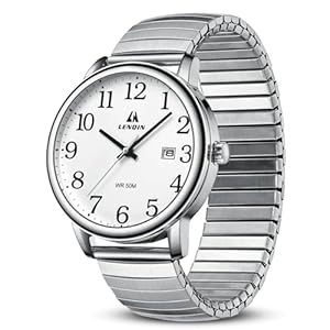 LN LENQIN Mens Watches Watches Men Analog Quartz Watch Waterproof Men’s Wrist Watches Easy Reader 38 mm Expansion Band Fashion Business Watch with Date