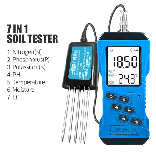 Testeur de sol kit d'essai jardin pH numérique LCD rétro-éclairé humidité ferme