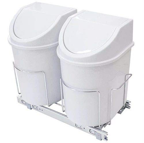 Lixeira Dupla Base Trilhos Deslizante 24 Lts Inox Jomer 3318