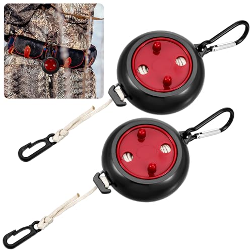 Threlaco 2 Pcs Retractable Bow Hoist Tree Stand Gear 29.5 ft Bow Rope Hunting Clip Easy Rope Rewinding for Deer Hunting and Gun Retriever Tree Stand Climbing Accessory(Red,Round)