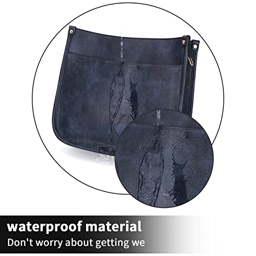 HKCLUF Crossbody Bags for Women Trendy Vegan Leather Hobo Handbags With 2 Adjustable Guitar Strap Crossbody Shoulder Purse For Women(Blue Black)