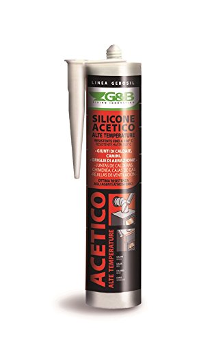 SILICONE ACETICO ALTE TEMPERATURE G&B FISSAGGI 310ml COLORE NERO USO PRO.