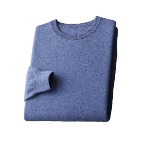 Men's Solid Merino Wool Sweater O-Neck Knitted Long-Sleeved Pullover Solid Color Casual Sweater Base Layer Top