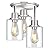 ROTTOGOON Semi Flush Mount Ceiling Light, 3 Light Close to Ceiling Light Fixtures, Brushed Nickel Finish Kitchen Light Fixtures with Clear Glass Shades, Modern Hallway Light Fixtures Ceiling Mount