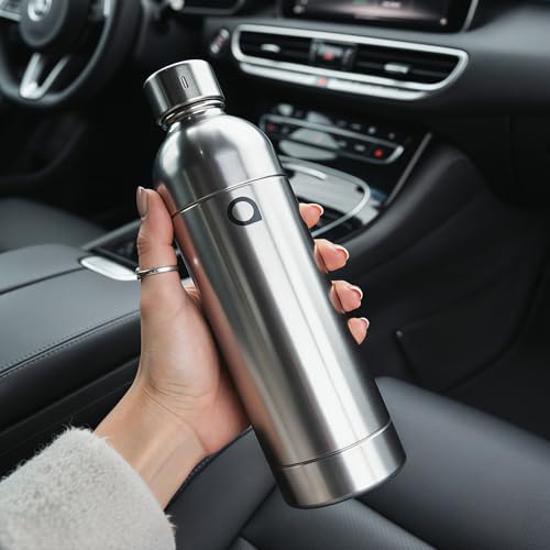 Aquafloow Botella de Acero Inoxidable para Gasificadores de Agua – Botella de 0,8 L Sin BPA, Flacón Reutilizable para Agua con Gas, Preparación de Agua Petrillante y Gasificación