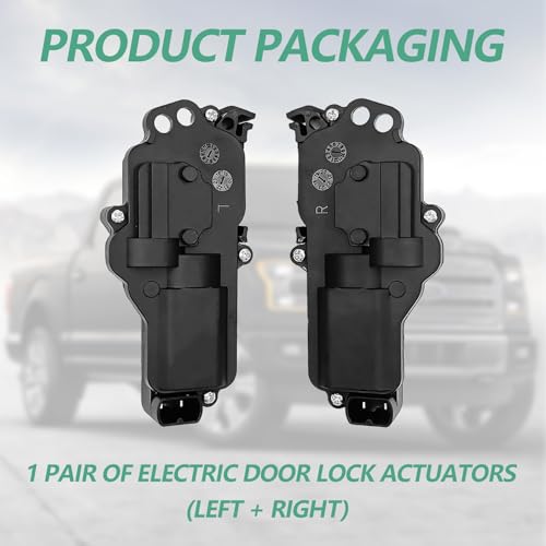 Power Door Lock Actuator Left and Right Side Replacement Compatible with Ford F150 F250 F350 F450 Excursion Expedition Mustang & More, Door Lock Actuator Replaces# 6L3Z25218A43AA, 6L3Z25218A42AA