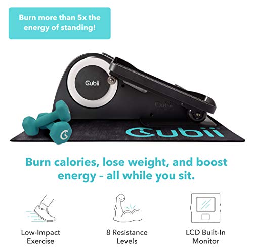 Cubii Jr1, Under Desk Elliptical, Bundle W/Mat & Dumbbells, Bike Pedal Exerciser, Work From Home Fitness, Mini Elliptical Machine, Exerciser For Seniors, Desk Exercise, White… #TOP1