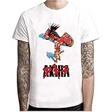 Lavable a máquina a 40 °C. Miwaimao Verano de los Hombres Camiseta de Manga Corta Impresión Locomotora Anime Japonés Clásico Suelto Yards Cuello Redondo Cómodo Elástico Transpirable
