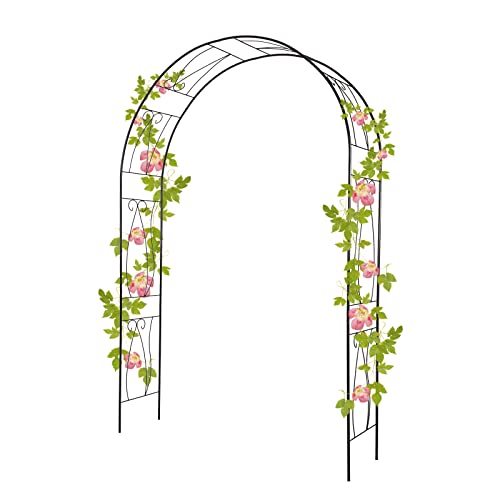 Metal Garden Arch Arbor Black Iron Garden Arbor Climbing Plants For Wedding Party Outdoor #TOP20