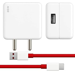 APFEN 65W SuprFast USB-A to Type-C Fast Charger & Cable Compatible with OnePlus/Oppo/Xiaomi/Realme/Samsung/Nothing/Poco/Motorola & Other Type C Devices, White