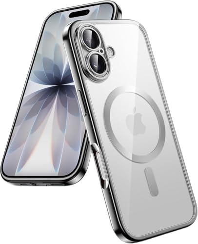 VONZEE Compatible with iPhone 17 Case with MagSafe, Transparent Shockproof Back Cover, Anti-Yellow Slim Protective Case with Camera Protection – Grey
