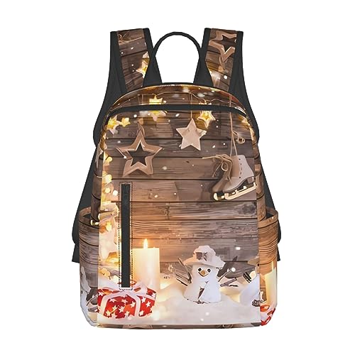Sac à dos décontracté de Noël grande capacité noir de taille unique