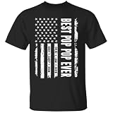 Personalized Pop Pop Us Flag Shirt, Pop Pop America Flag T-Shirt, Custom Best Pop Pop Ever Shirt with Grandkids Name for Men Father's Day, Birthday S to 4XL