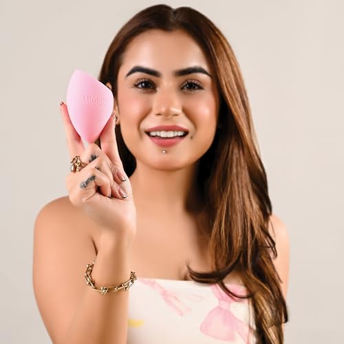 Image of Milagro Beauty Makeup Sponge Blender Non-latex, Soft, Satin Blending Puff for Foundation, Face Powder, Cream Wet & Dry Make Up (Pink)