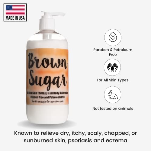 The Lotion Company 24 Hour Skin Therapy Lotion, Full Body Moisturizer, Paraben Free, Made In Usa, Sweet Brown Sugar Fragrance, W/Aloe Vera,16 Ounces #TOP1