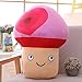 RUGUOAI Emoji Champignon Peluche Jouet Poupée Oreiller Mignon Cadeau Décoratif Créatif. 55 cm Champignon Rose Amour Yeux Ronds