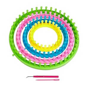 Relaxdays Strickset 4er Bunte Strickrahmen Set