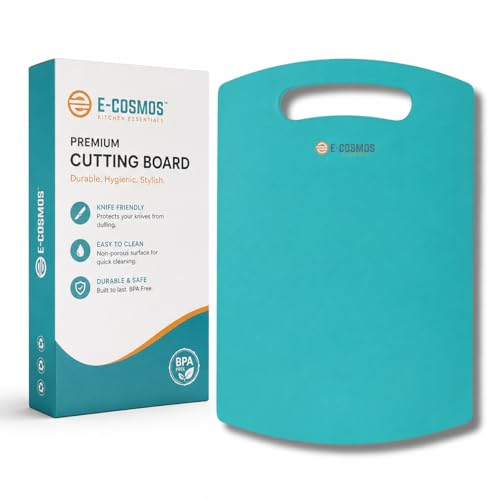 E-COSMOS® Plastic Cutting/Chopping Board for Kitchen, Heavy-Duty & Durable Kitchen Board for Vegetable and Meat Chopping, Anti-Slip Grip, Easy to Clea