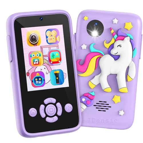 Image of Kids Smart Phone for Girls & Boys Ages 3-10 Toddler Learning Toy Touchscreen Mobile with Dual Camera Play Cellphone Games Music Christmas & Birthday Gift for Kids (Purple Unicorn)