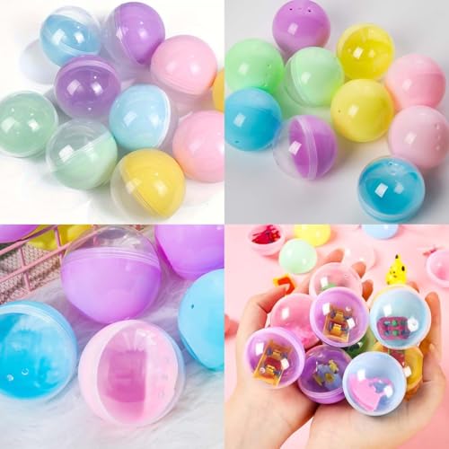 MINZHI 120 Stücke Kleine Runde Kapseln,Kunststoffkugel,Kunststoff-Kugel zum befüllen,Befüllbare Acrylkugeln,Bastelkugeln aus Kunststoff zum Befüllen von Weihnachtsschmuck und Gadgets (Hellfarbige)
